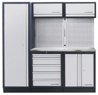 Mobilio 3-Elemente Werkstatt Schrankwand INOX