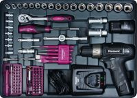 Werkzeugkoffer B128 m. Panasonic Akku-Bohrschrauber