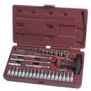 38-t. Steckschl�sselkoffer 1/4 mit T-Griff-Umschaltknarre